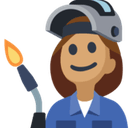 Woman Factory Worker Emoji with Medium Skin Tone, Facebook style