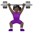 Woman Lifting Weights Emoji with Dark Skin Tone, Samsung style