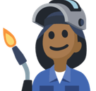 Woman Factory Worker Emoji with Medium-Dark Skin Tone, Facebook style