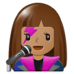 Woman Singer Emoji with Medium Skin Tone, Samsung style