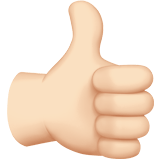 Thumbs Up Emoji with Light Skin Tone, Apple style