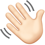 Waving Hand Emoji with Light Skin Tone, Apple style