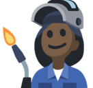 Woman Factory Worker Emoji with Dark Skin Tone, Facebook style
