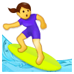 Woman Surfing Emoji, Samsung style