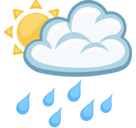 Sun Behind Rain Cloud Emoji, Facebook style