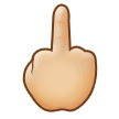Middle Finger Emoji with Medium-Light Skin Tone, Samsung style