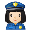 Woman Police Officer Emoji with Light Skin Tone, Samsung style