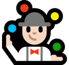 Man Juggling Emoji with Light Skin Tone, Microsoft style