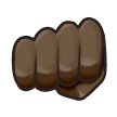 Oncoming Fist Emoji with Dark Skin Tone, Samsung style