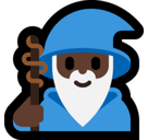 Man Mage Emoji with Dark Skin Tone, Microsoft style