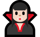 Woman Vampire Emoji with Light Skin Tone, Microsoft style
