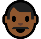 Man Emoji with Medium-Dark Skin Tone, Microsoft style