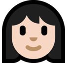Woman Emoji with Light Skin Tone, Microsoft style