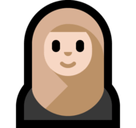 Woman with Headscarf Emoji with Light Skin Tone, Microsoft style