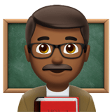 Man Teacher Emoji with Medium-Dark Skin Tone, Apple style