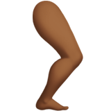 Leg Emoji with Medium-Dark Skin Tone, Apple style