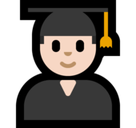 Man Student Emoji with Light Skin Tone, Microsoft style