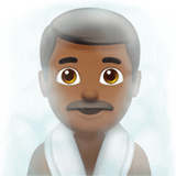 Man in Steamy Room Emoji with Medium-Dark Skin Tone, Apple style