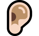 Ear Emoji with Light Skin Tone, Microsoft style