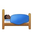Person in Bed Emoji with Dark Skin Tone, Samsung style