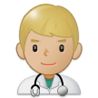 Man Health Worker Emoji with Medium-Light Skin Tone, Samsung style