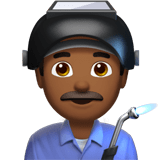 Man Factory Worker Emoji with Medium-Dark Skin Tone, Apple style