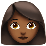 Woman Emoji with Medium-Dark Skin Tone, Apple style