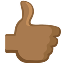 Thumbs Up Emoji with Medium-Dark Skin Tone, Facebook style