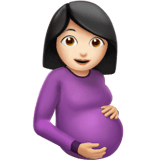 Pregnant Woman Emoji with Light Skin Tone, Apple style