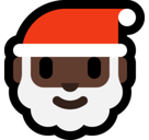 Santa Claus Emoji with Dark Skin Tone, Microsoft style