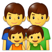 Family: Man, Man, Girl, Boy Emoji, Samsung style