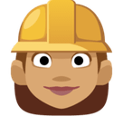Woman Construction Worker Emoji with Medium Skin Tone, Facebook style