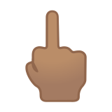 Middle Finger Emoji with Medium Skin Tone, Google style