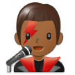 Man Singer Emoji with Medium-Dark Skin Tone, Samsung style