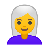 Woman: White Hair Emoji, Google style