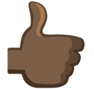 Thumbs Up Emoji with Dark Skin Tone, Facebook style
