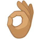 Ok Hand Emoji with Medium Skin Tone, Facebook style