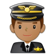 Man Pilot Emoji with Medium Skin Tone, Samsung style