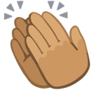 Clapping Hands Emoji with Medium Skin Tone, Facebook style