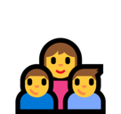 Family: Woman, Boy, Boy Emoji, Microsoft style