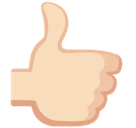 Thumbs Up Emoji with Light Skin Tone, Facebook style