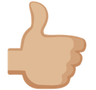 Thumbs Up Emoji with Medium-Light Skin Tone, Facebook style