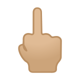 Middle Finger Emoji with Medium-Light Skin Tone, Google style