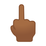 Middle Finger Emoji with Medium-Dark Skin Tone, Google style