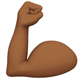 Flexed Biceps Emoji with Medium-Dark Skin Tone, Apple style