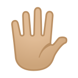 Hand with Fingers Splayed Emoji with Medium-Light Skin Tone, Google style