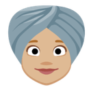 Woman Wearing Turban Emoji with Medium-Light Skin Tone, Facebook style