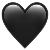 Black Heart Emoji, Apple style
