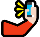 Selfie Emoji with Light Skin Tone, Microsoft style