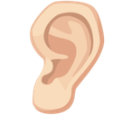 Ear Emoji with Light Skin Tone, Facebook style